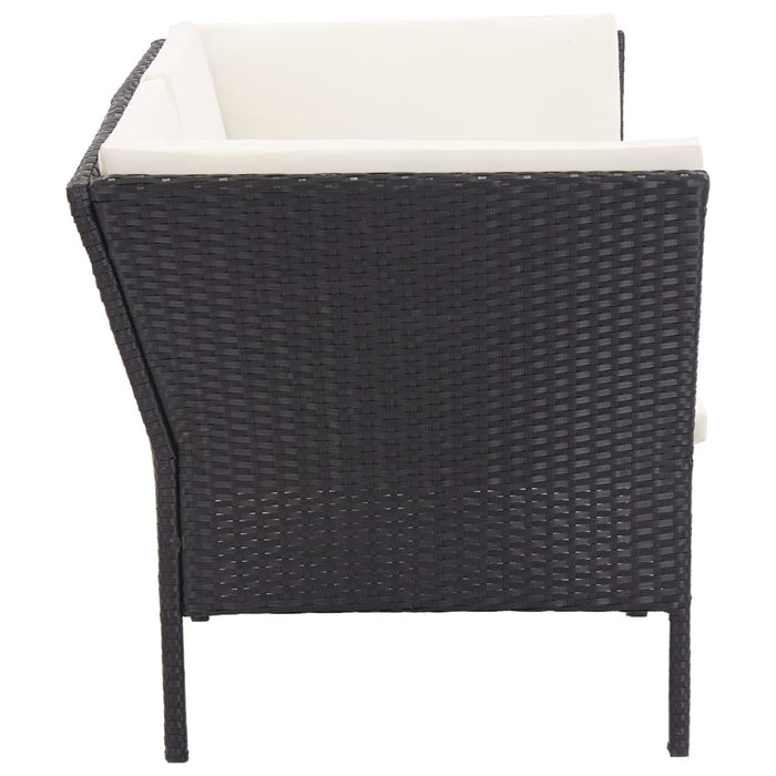 Set mobilier de grădină cu perne, 6 piese, negru, poliratan - WALTI WALTI