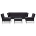 Set mobilier de grădină cu perne, 6 piese, negru, poliratan - WALTI WALTI