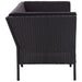 Set mobilier de grădină cu perne, 6 piese, negru, poliratan - WALTI WALTI