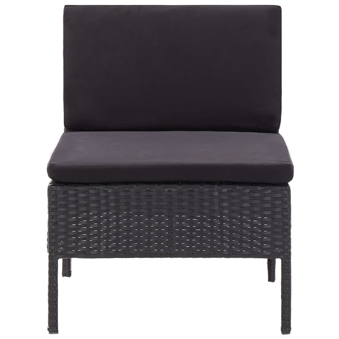 Set mobilier de grădină cu perne, 6 piese, negru, poliratan - WALTI WALTI
