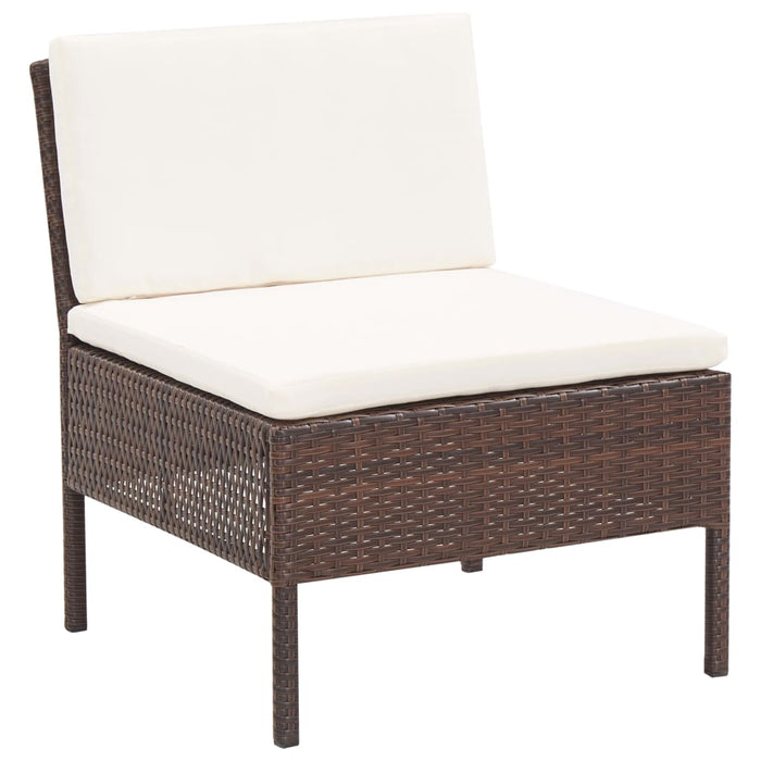 Set mobilier de grădină cu perne, 8 piese, maro, poliratan - WALTI WALTI