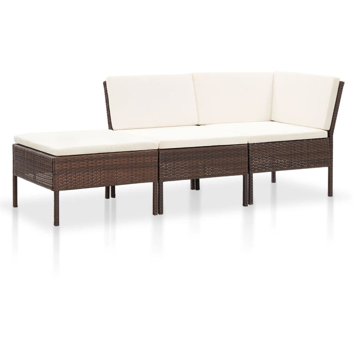Set mobilier de grădină cu perne, 8 piese, maro, poliratan - WALTI WALTI