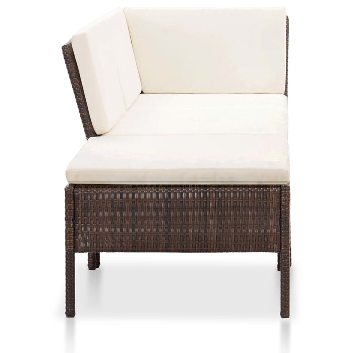 Set mobilier de grădină cu perne, 8 piese, maro, poliratan - WALTI WALTI