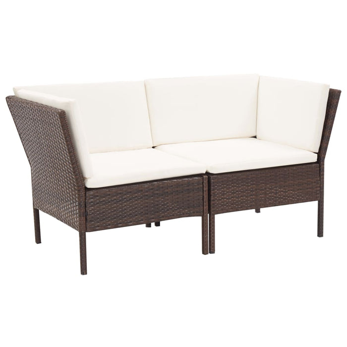 Set mobilier de grădină cu perne, 8 piese, maro, poliratan - WALTI WALTI