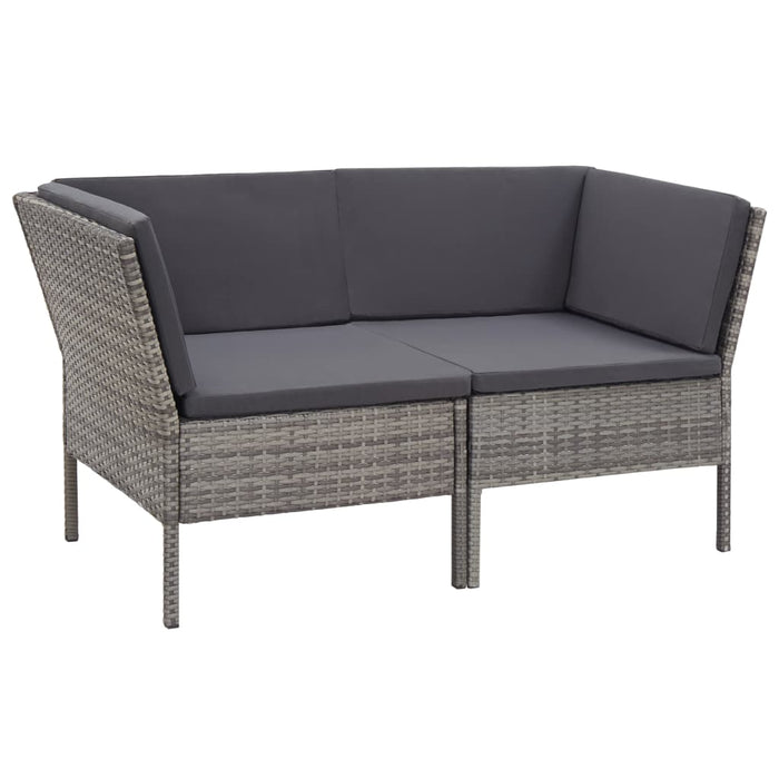 Set mobilier de grădină cu perne, 8 piese, gri, poliratan - WALTI WALTI