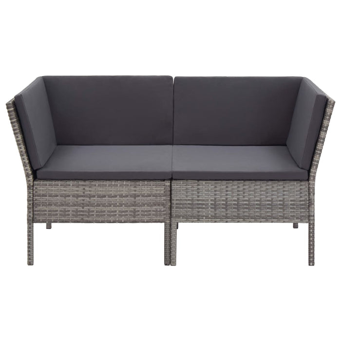 Set mobilier de grădină cu perne, 8 piese, gri, poliratan - WALTI WALTI