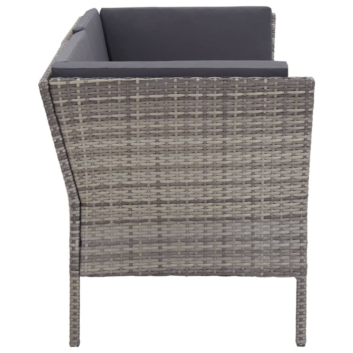 Set mobilier de grădină cu perne, 8 piese, gri, poliratan - WALTI WALTI