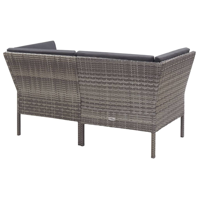 Set mobilier de grădină cu perne, 8 piese, gri, poliratan - WALTI WALTI