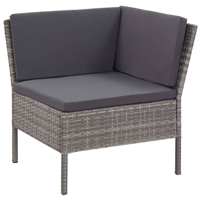 Set mobilier de grădină cu perne, 8 piese, gri, poliratan - WALTI WALTI
