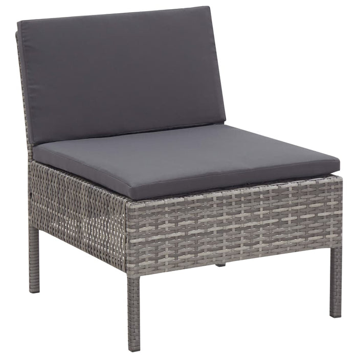 Set mobilier de grădină cu perne, 8 piese, gri, poliratan - WALTI WALTI