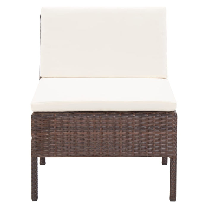 Set mobilier de grădină cu perne, 3 piese, maro, poliratan WALTI