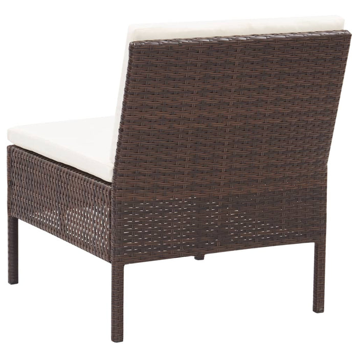 Set mobilier de grădină cu perne, 3 piese, maro, poliratan WALTI