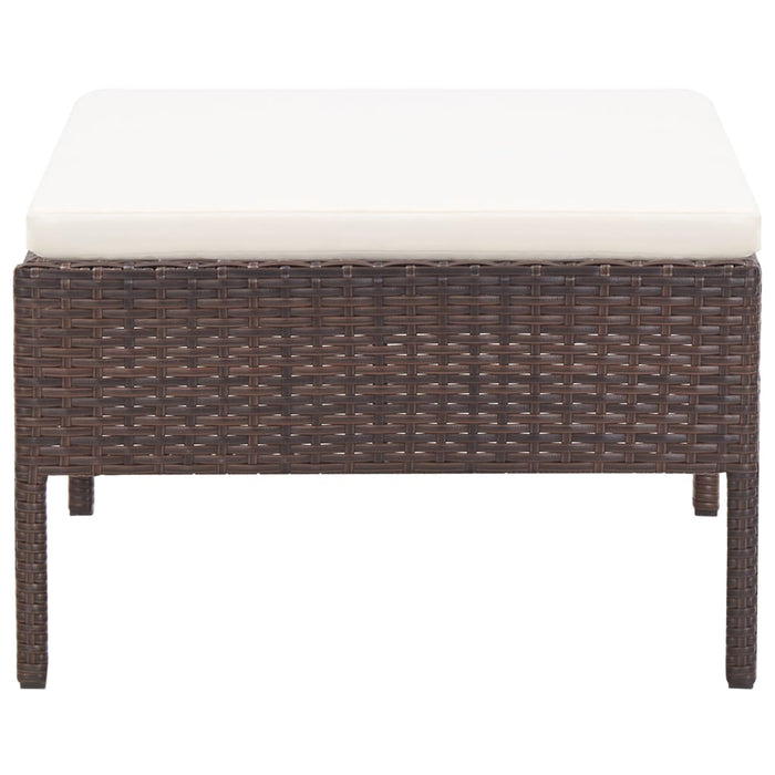 Set mobilier de grădină cu perne, 3 piese, maro, poliratan WALTI