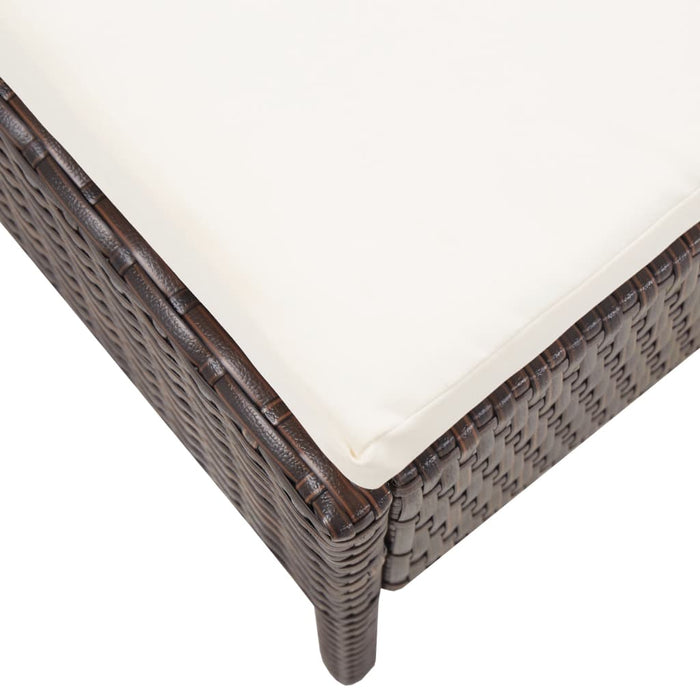 Set mobilier de grădină cu perne, 3 piese, maro, poliratan WALTI