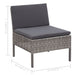 Set mobilier de grădină cu perne, 3 piese, gri, poliratan - WALTI WALTI