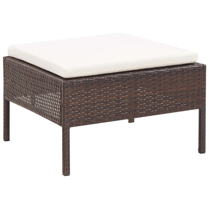 Set mobilier de grădină cu perne, 3 piese, maro, poliratan - WALTI WALTI