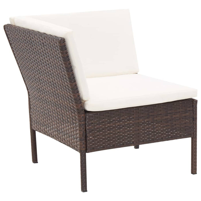 Set mobilier de grădină cu perne, 3 piese, maro, poliratan - WALTI WALTI