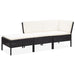 Set mobilier de grădină cu perne, 3 piese, negru, poliratan - WALTI WALTI