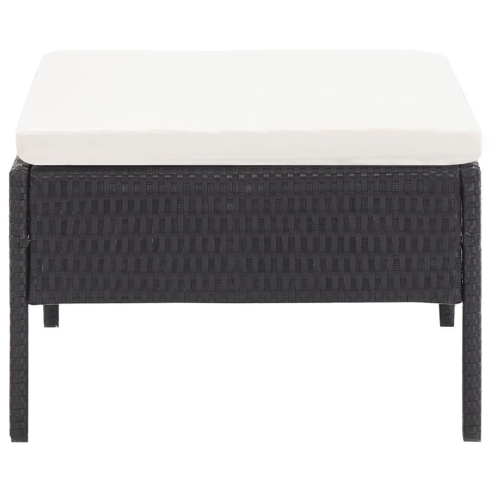 Set mobilier de grădină cu perne, 3 piese, negru, poliratan - WALTI WALTI