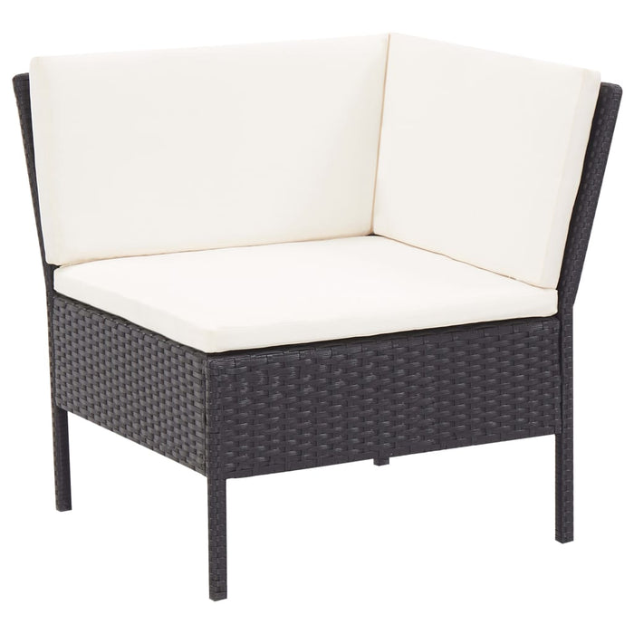 Set mobilier de grădină cu perne, 3 piese, negru, poliratan - WALTI WALTI