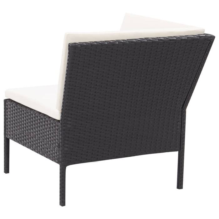 Set mobilier de grădină cu perne, 3 piese, negru, poliratan - WALTI WALTI
