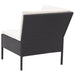 Set mobilier de grădină cu perne, 3 piese, negru, poliratan - WALTI WALTI