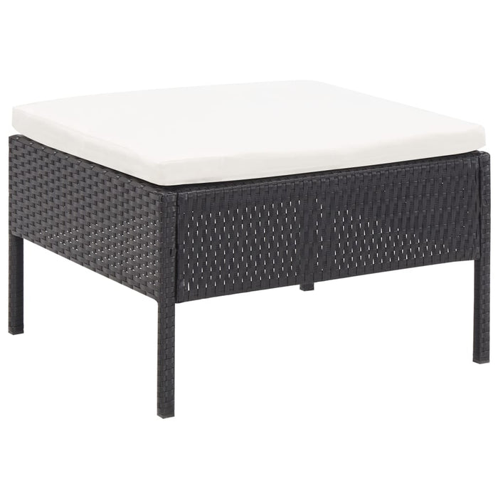 Set mobilier de grădină cu perne, 3 piese, negru, poliratan - WALTI WALTI