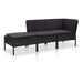 Set mobilier de grădină cu perne, 3 piese, negru, poliratan - WALTI WALTI