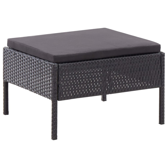 Set mobilier de grădină cu perne, 3 piese, negru, poliratan - WALTI WALTI