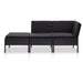 Set mobilier de grădină cu perne, 3 piese, negru, poliratan - WALTI WALTI