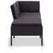 Set mobilier de grădină cu perne, 3 piese, negru, poliratan - WALTI WALTI