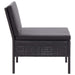 Set mobilier de grădină cu perne, 3 piese, negru, poliratan - WALTI WALTI