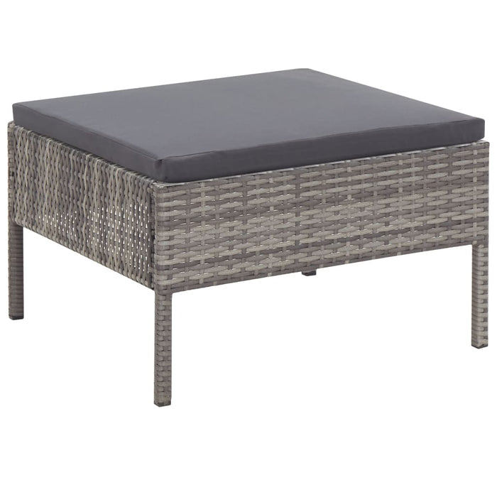 Set mobilier de grădină cu perne, 3 piese, gri, poliratan WALTI
