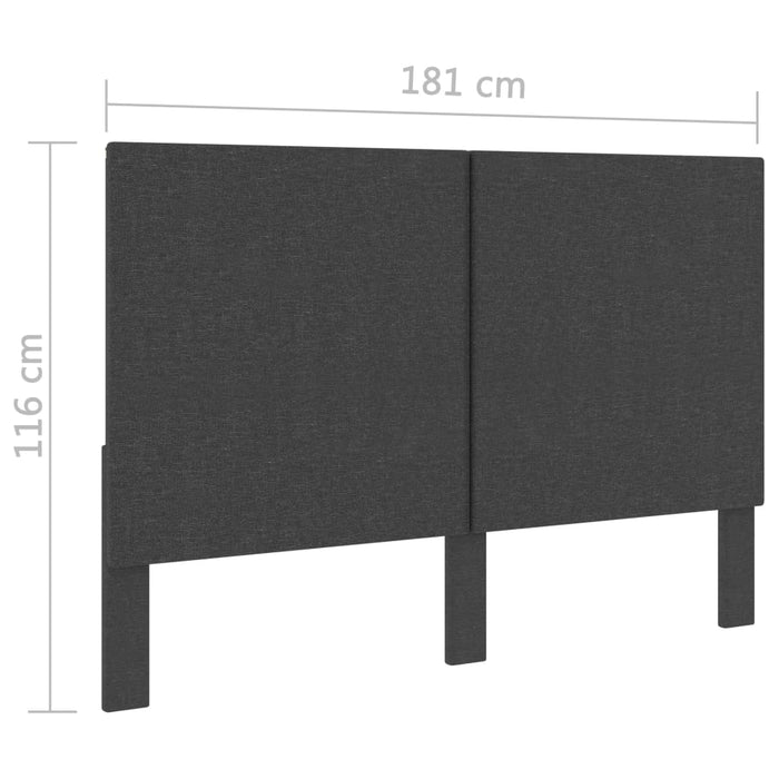Tăblie de pat, gri închis, 180 x 200 cm, material textil WALTI