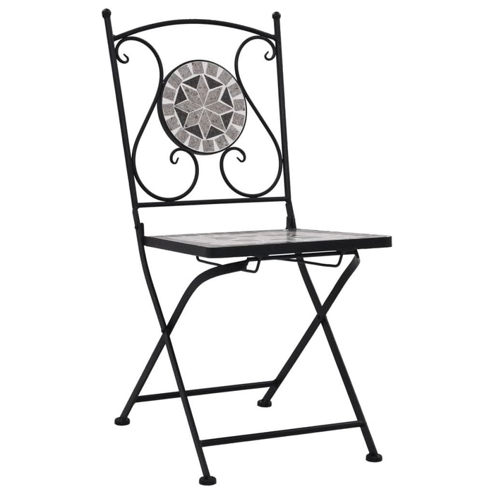Set bistro mozaic, 3 piese, gri, placă ceramică - WALTI WALTI
