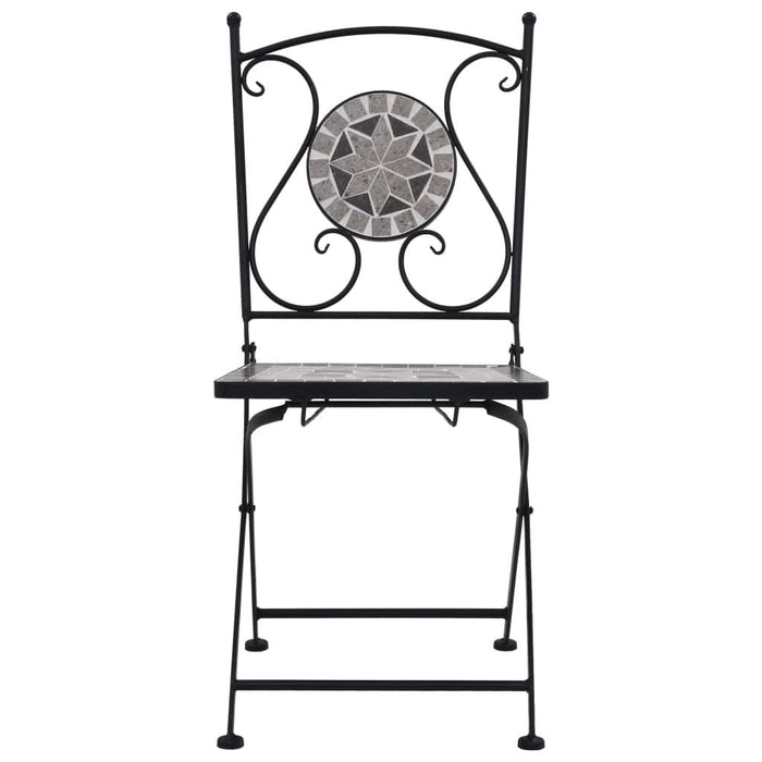 Set bistro mozaic, 3 piese, gri, placă ceramică - WALTI WALTI