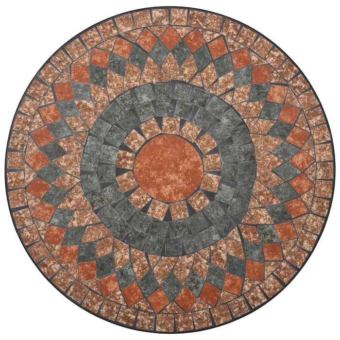 Set bistro mozaic, 3 piese, portocaliu/gri, placă ceramică - WALTI WALTI