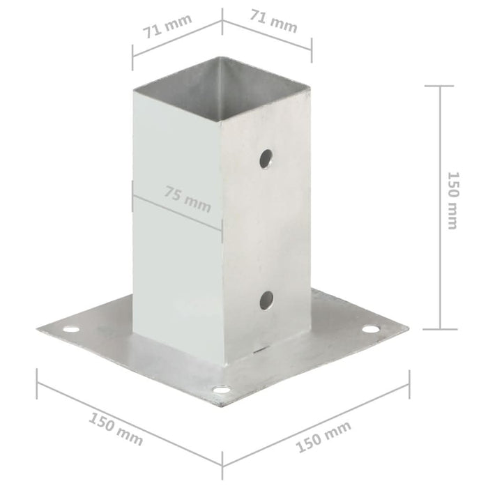 Suporți stâlp, 4 buc., metal galvanizat, 71 mm - WALTI WALTI
