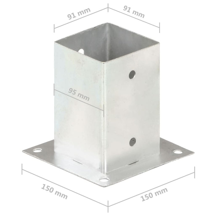 Suporți stâlp, 4 buc., metal galvanizat, 91 mm - WALTI WALTI