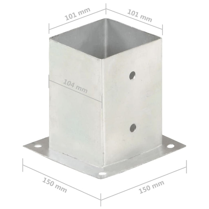 Suporturi stâlp, 4 buc., 101 mm, metal galvanizat - WALTI WALTI