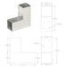 Conector de grindă, formă L, 71 x 71 mm, metal galvanizat - WALTI WALTI