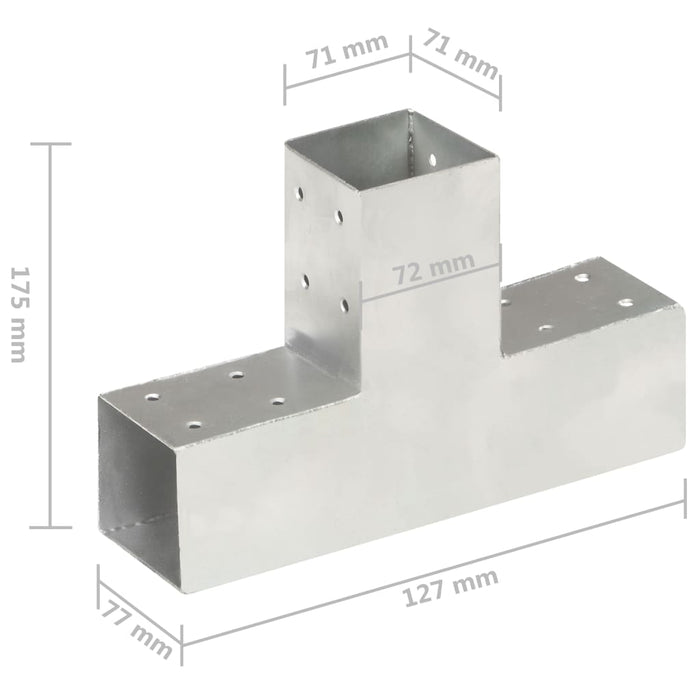 Conector de grindă, formă T, 71 x 71 mm, metal galvanizat - WALTI WALTI