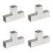 Conectori de grindă, formă T, 4 buc, 71x71 mm, metal galvanizat - WALTI WALTI