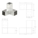 Conector de grindă, formă Y, 71 x 71 mm, metal galvanizat - WALTI WALTI