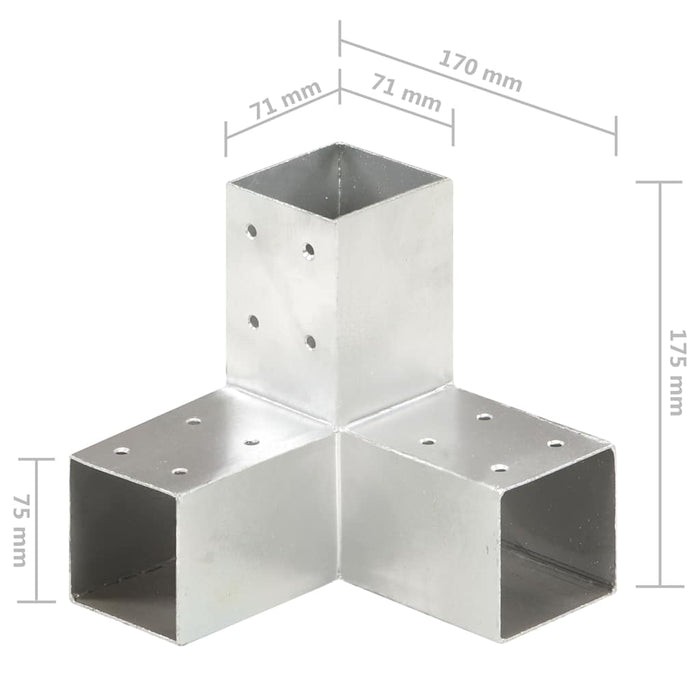 Conectori de grindă, formă Y, 4 buc, 71x71 mm, metal galvanizat - WALTI WALTI