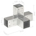 Conector de grindă, formă X, 71 x 71 mm, metal galvanizat - WALTI WALTI