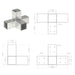 Conector de grindă, formă X, 71 x 71 mm, metal galvanizat - WALTI WALTI