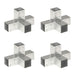 Conectori de grindă, formă X, 4 buc, 71x71 mm, metal galvanizat - WALTI WALTI