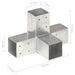 Conectori de grindă, formă X, 4 buc, 71x71 mm, metal galvanizat - WALTI WALTI