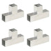 Conectori de grindă, formă T, 4 buc, 81x81 mm, metal galvanizat - WALTI WALTI